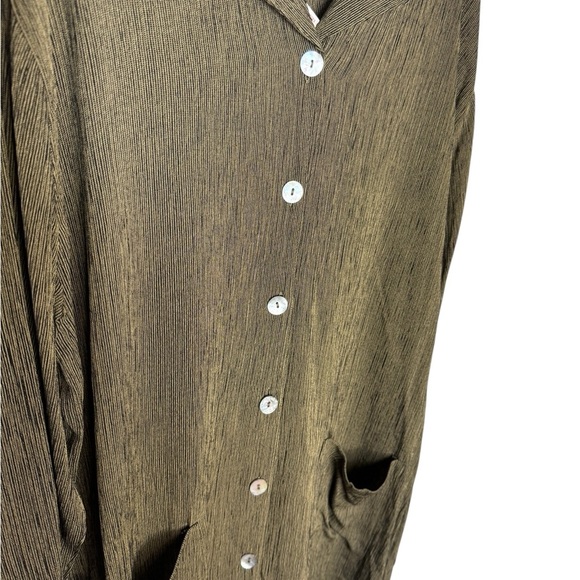 🌿 Vintage Chico’s Olive Green Button Front Maxi Shirt Dress Size XL 3 🌿 - Picture 4 of 5